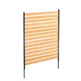 Expandable Wooden Privacy Fence Panel for Backyard, AC Units and Trash Bin Screening