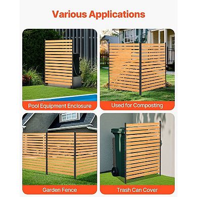 Expandable Wooden Privacy Fence Panel for Backyard, AC Units and Trash Bin Screening
