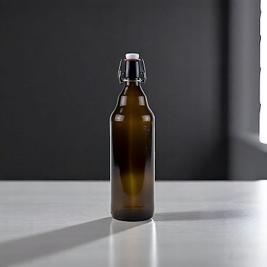 Glass Flip Cap Bottles 9.25 Inch for Small Batch Brewing and Beverage Storage