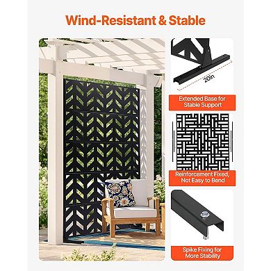 Metal Garden Privacy Screen for Patio or Yard Adjustable Setup