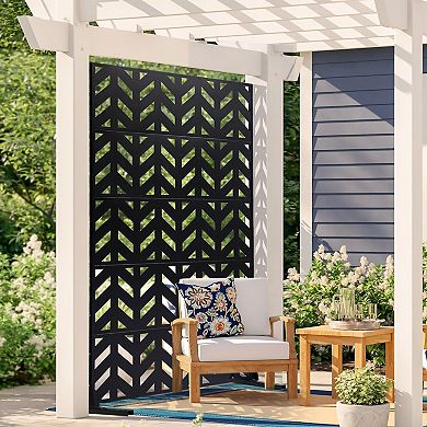Metal Garden Privacy Screen for Patio or Yard Adjustable Setup
