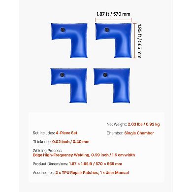 4-Pack Corner Water Bags Secure Pool Cover Against Wind and Debris PVC