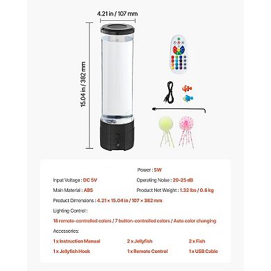 3-in-1 Jellyfish Bubble Lamp with White Noise and Bluetooth Speaker