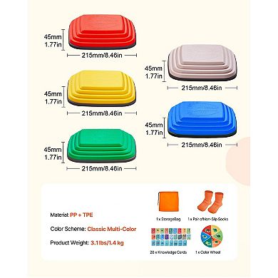10-Piece Balance and Motor Skill Steppingstones for Kids, Lightweight and Stackable