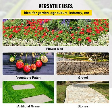 Black Polypropylene Garden Fabric Weed Control for Flower Beds and Vegetables