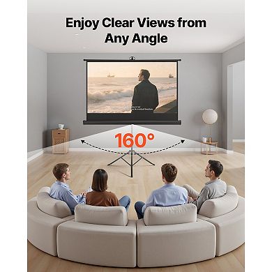 Tripod Projection Screen Adjustable Height Lightweight Indoor-Outdoor Use