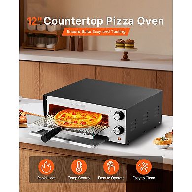 Electric Pizza Oven with 1450W Power for Pizza, Bread, and Cakes
