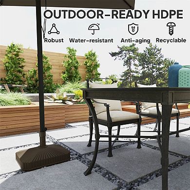 Patio Umbrella Base Stand for Deck, Poolside or Garden, Fillable with Sand or Water