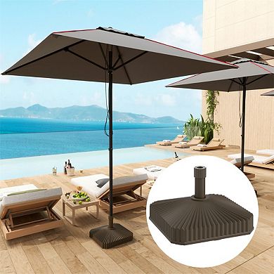 Patio Umbrella Base Stand for Deck, Poolside or Garden, Fillable with Sand or Water