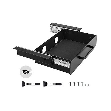 Hidden Under-Desk Drawer with Cable Routing, Soft Liner, and Fully Extendable Slide