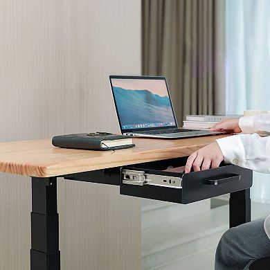 Hidden Under-Desk Drawer with Cable Routing, Soft Liner, and Fully Extendable Slide