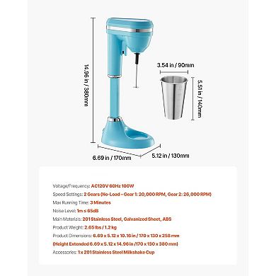 Compact Milkshake Machine for Home with 450 ml Cup and Adjustable Head