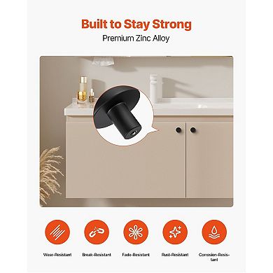 10-Pack Cabinet Knobs in Zinc Alloy for Kitchen, Bathroom, and Bedroom Drawers