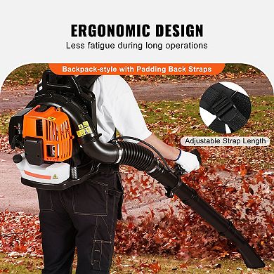 High-Powered Gas Backpack Leaf Blower 63CC Engine, 5060 Min Runtime