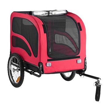 Foldable Dog Bike Trailer for Small to Large Dogs with Safety Flag and Leash