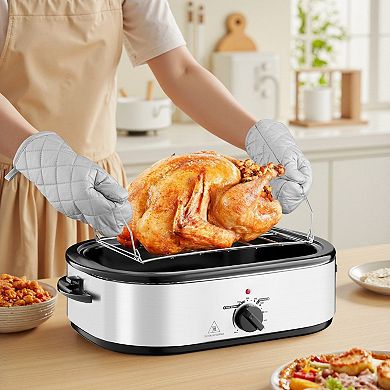 18QT Electric Roaster Oven with 1450W Power and Adjustable 150450℉ Temperature