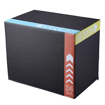 Foam Plyo Jump Box with 3 Adjustable Heights, Home Gym Platform for Step-Ups and Squats