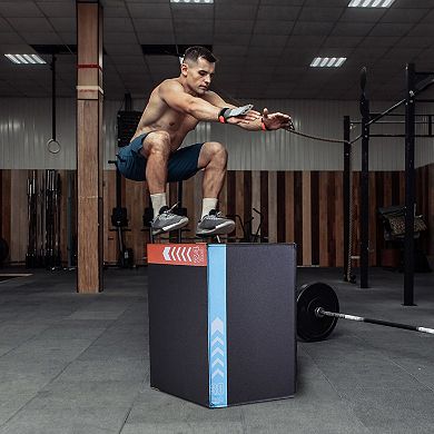 Foam Plyo Jump Box with 3 Adjustable Heights, Home Gym Platform for Step-Ups and Squats