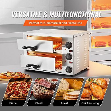 Indoor Electric Pizza Oven with Dual Heating Elements, Countertop Design
