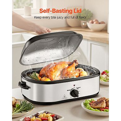 14-Quart Electric Roaster Oven with Self-Basting Lid