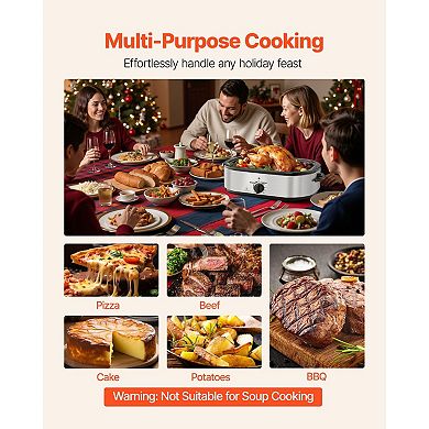 14-Quart Electric Roaster Oven with Self-Basting Lid