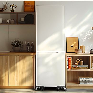 Adjustable Appliance Stand for Fridges, Dryers, and Washers with Smooth-Wheels