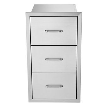 2 tier Stainless Steel Kitchen Drawer with Built-In Paper Towel Holder