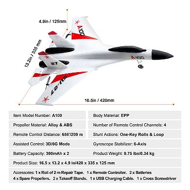RC Airplane Fighter EPP Foam RC Plane Toy 2.4GHz Remote Control 3D/6G Mode