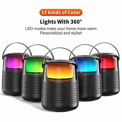 Portable Bluetooth Speaker with LED Modes, 12 Kinds of Color, Bluetooth 5.3, Dolby Cinema Sound