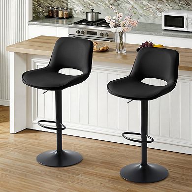 Unikome Patchwork Adjustable Bar Stool, Modern Swivel Counter Chair for Kitchen Island & Home Bar