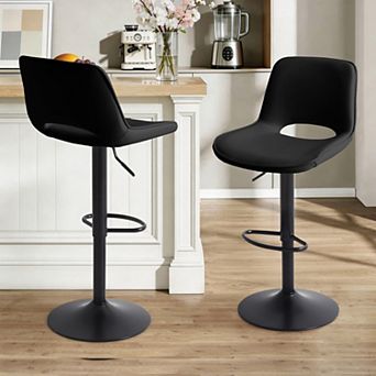 Unikome Patchwork Adjustable Bar Stool, Modern Swivel Counter Chair for Kitchen Island & Home Bar