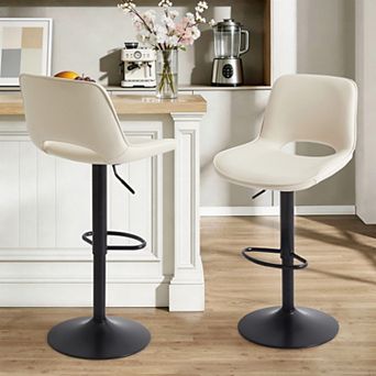 Unikome Patchwork Adjustable Bar Stool, Modern Swivel Counter Chair for Kitchen Island & Home Bar