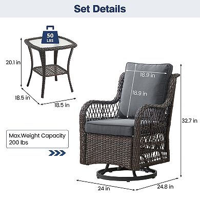 3-Piece Patio Bistro Set