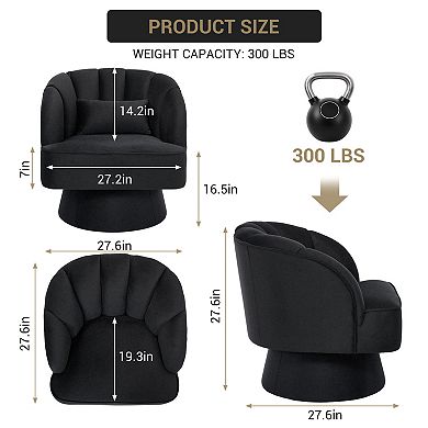 Modern Swivel Barrel Accent Chair