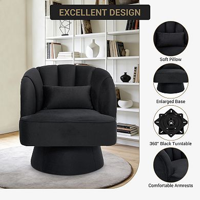 Modern Swivel Barrel Accent Chair