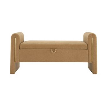 GOODSILO Upholstered Storage Bench with Arms for Bed End and Living Room