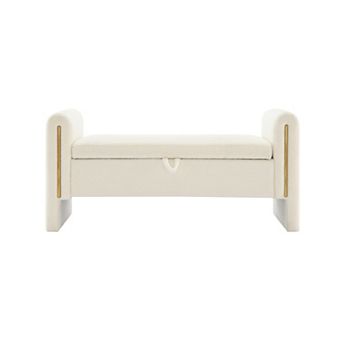 GOODSILO Upholstered Storage Bench with Arms for Bed End and Living Room