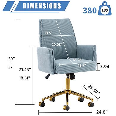 GOODSILO Ergonomic Mid-Back Office Chair with Lift Function and Striped Fabric