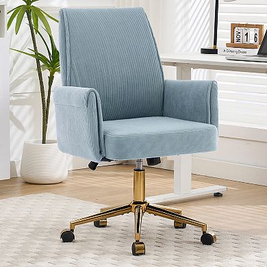 GOODSILO Ergonomic Mid-Back Office Chair with Lift Function and Striped Fabric