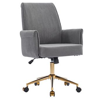 GOODSILO Ergonomic Mid-Back Office Chair with Lift Function and Striped Fabric
