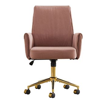 GOODSILO Ergonomic Mid-Back Office Chair with Lift Function and Striped Fabric