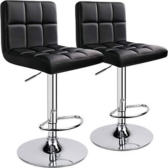 Unikome Set of 2 Adjustable Bar Stool, Modern Swivel Counter Chair for Kitchen Island & Home Bar