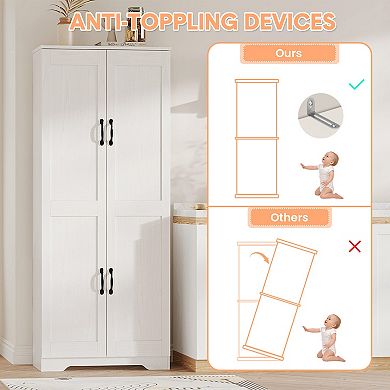 60" Kitchen Pantry Storage Cabinet