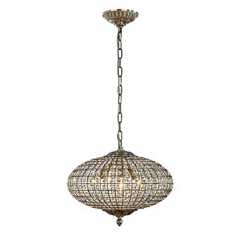 17'' Wide 3-Light Retro French Handcrafted Bird Cage Crystal Chandelier in Antique Bronze