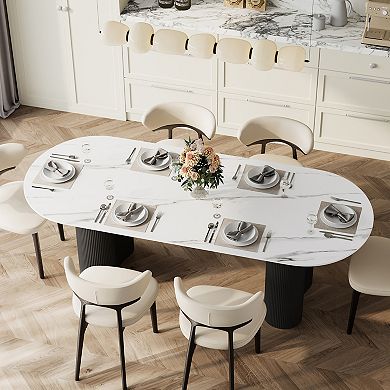71" Modern Oval Dining Table for 6