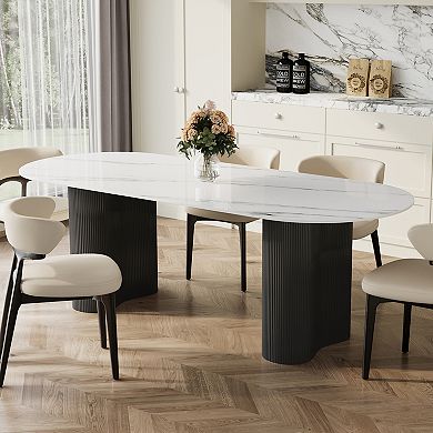 71" Modern Oval Dining Table for 6
