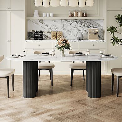 71" Modern Oval Dining Table for 6