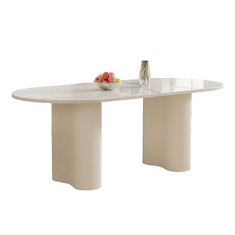 71" Modern Oval Dining Table for 6