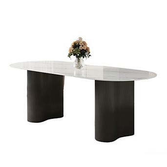 71" Modern Oval Dining Table for 6