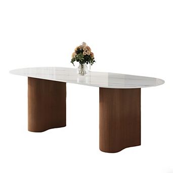 71" Modern Oval Dining Table for 6